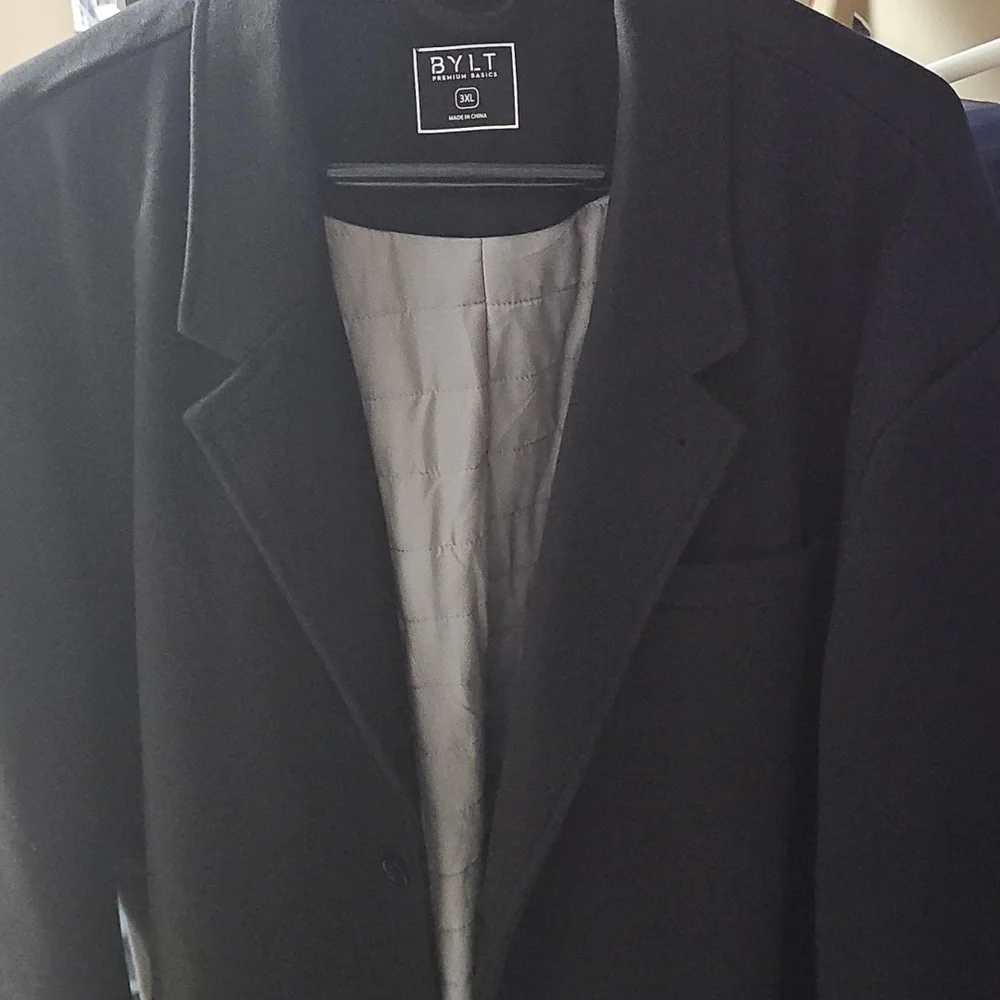 BYLT Basics Coastal Overcoat Black NEW